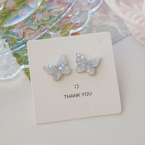 Clip-On Ear / Earring Butterfly Faux Crystal Stud FashionChic