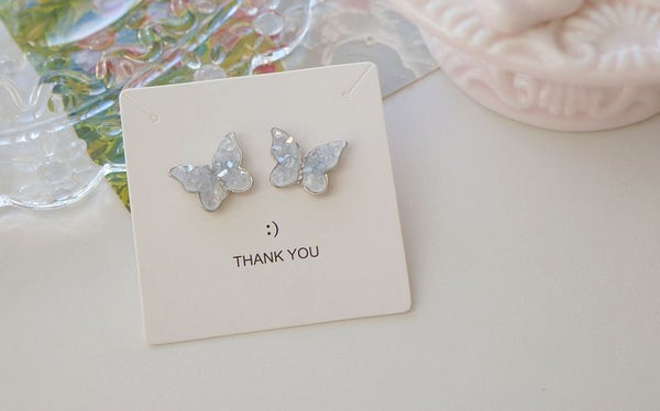 Clip-On Ear / Earring Butterfly Faux Crystal Stud FashionChic
