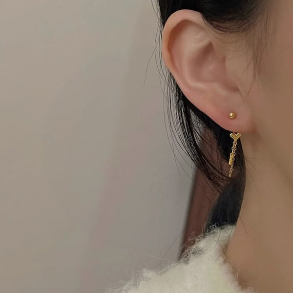 Alloy Earring Heart Threader FashionChic