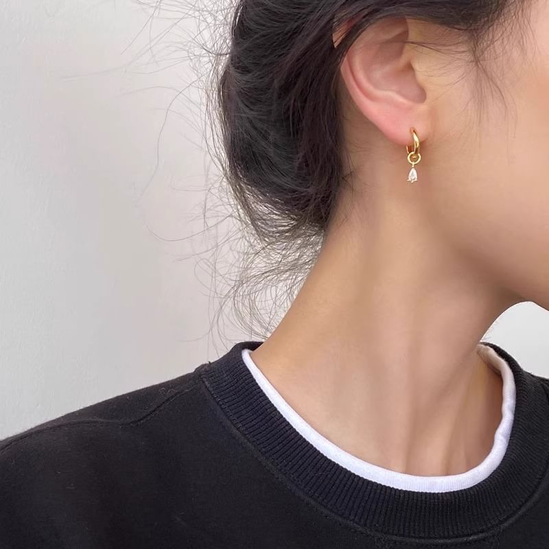 3: + Alloy Huggie of Drop Set Earring Rhinestone FashionChic