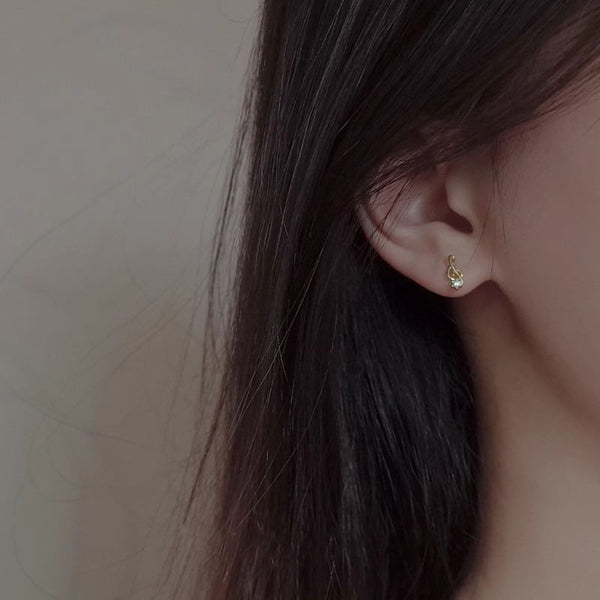 Music Stud Earring Note Asymmetrical Rhinestone Guitar Alloy FashionChic