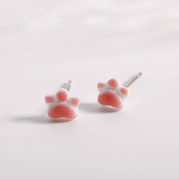 Earrings Cat Ceramic Paw FashionChic