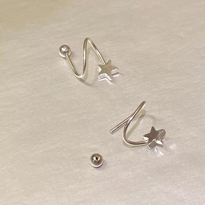 Heart Bead / Jacket Ear Alloy Star FashionChic