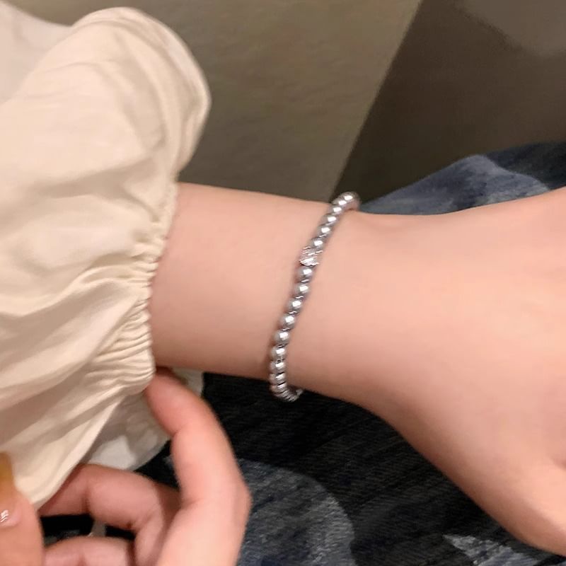 Rhinestone Bracelet Faux Pearl Alloy FashionChic