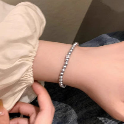 Rhinestone Bracelet Faux Pearl Alloy FashionChic