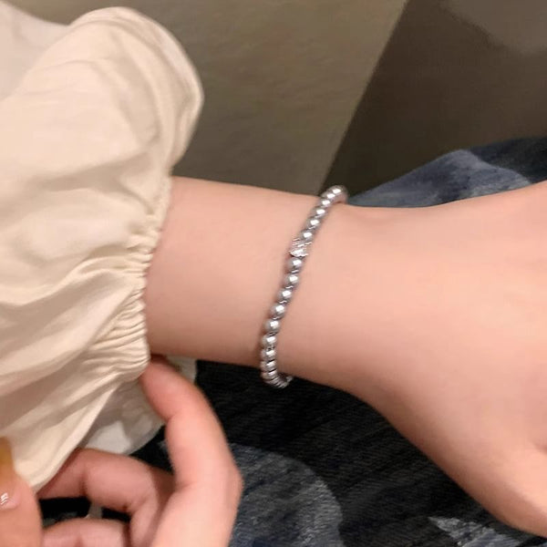 Rhinestone Bracelet Faux Pearl Alloy FashionChic