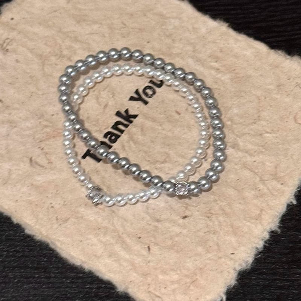 Rhinestone Bracelet Faux Pearl Alloy FashionChic