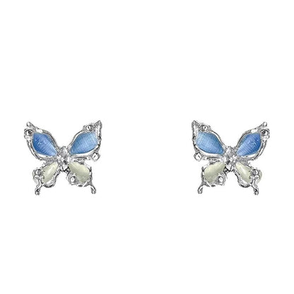 Eye Faux Stud Stone Alloy Cat Earring Butterfly FashionChic