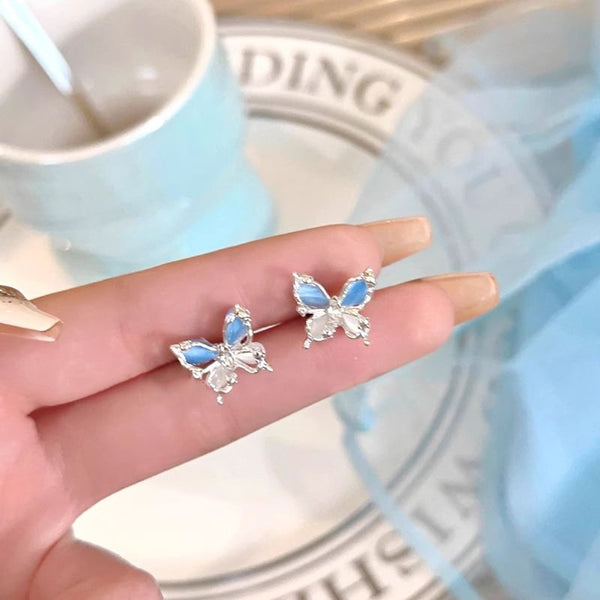 Eye Faux Stud Stone Alloy Cat Earring Butterfly FashionChic