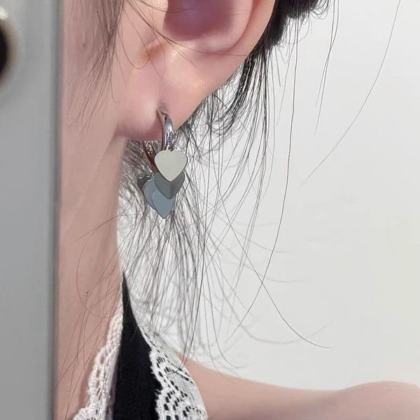 Earring Drop Heart Alloy FashionChic