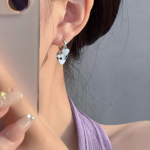 Earring Drop Heart Alloy FashionChic