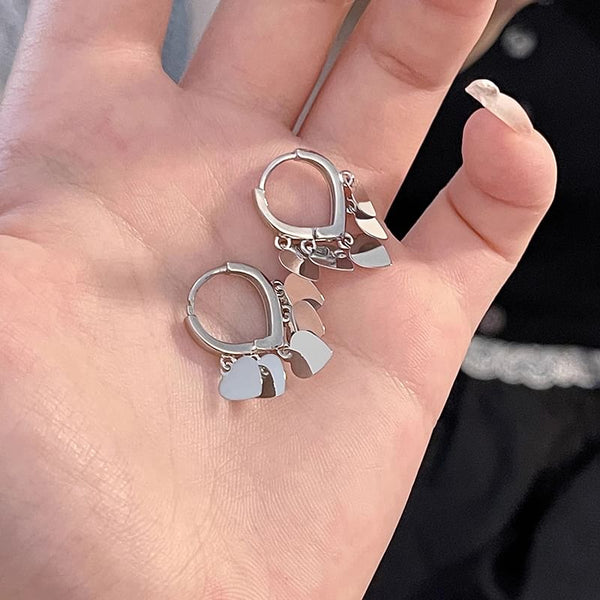 Earring Drop Heart Alloy FashionChic