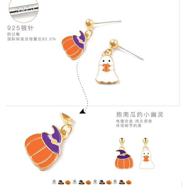 Velvet Halloween Phantom Earring Pumpkin Jewelry + Box FashionChic