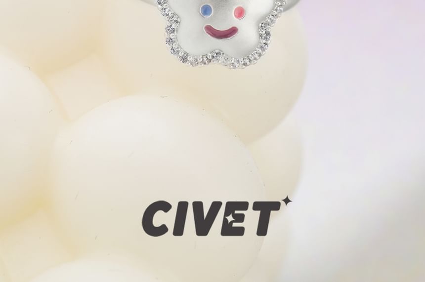 Smiley Open Ring Face Flower FashionChic