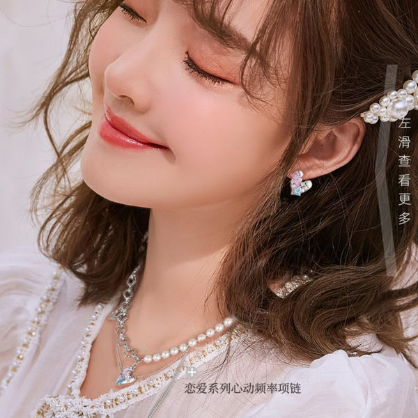 Sterling Stud Cuff Heart Ear Earring Silver Panel / FashionChic