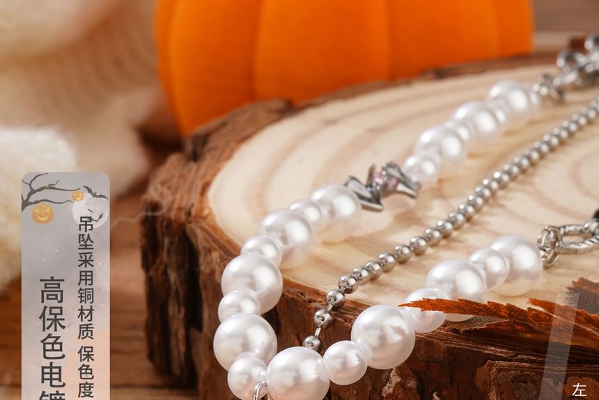 Pumpkin Necklace ChiropteraPearl Halloween FashionChic