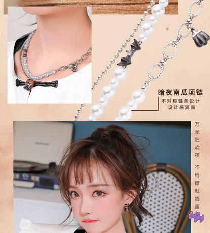 Pumpkin Necklace ChiropteraPearl Halloween FashionChic