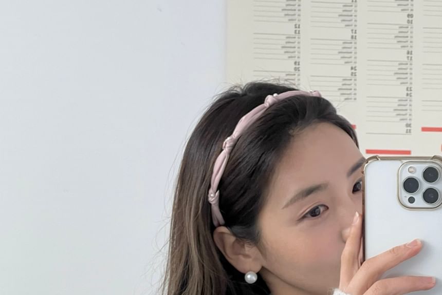 Headband Pearl Faux Knot FashionChic