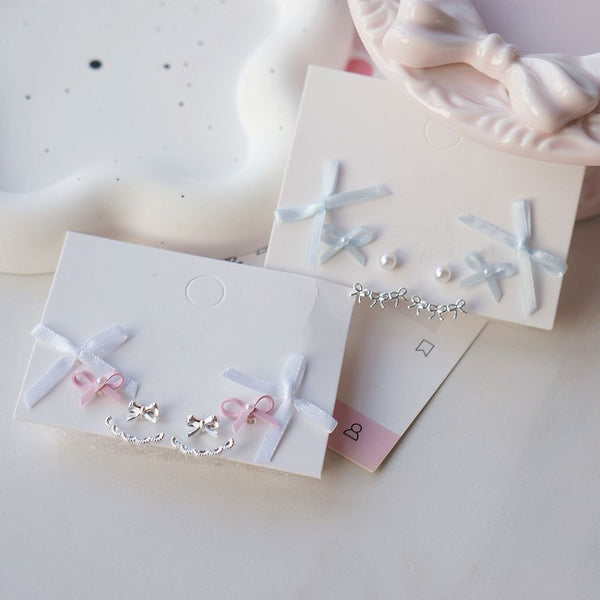 of 3 Bow Earring Set Pairs: FashionChic