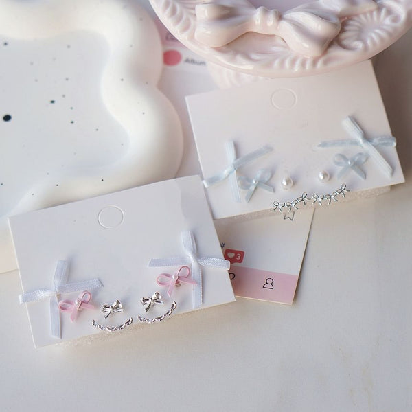 of 3 Bow Earring Set Pairs: FashionChic