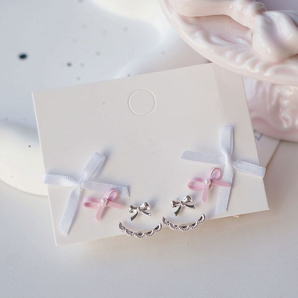 of 3 Bow Earring Set Pairs: FashionChic