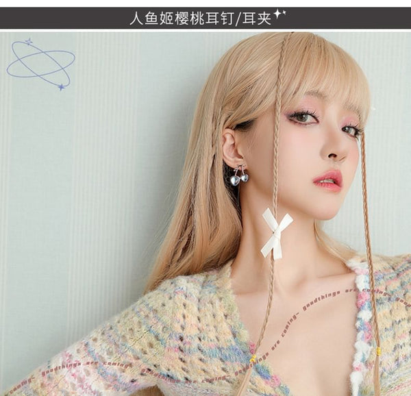 Earring Cherry Heart / Stud Clip-On FashionChic