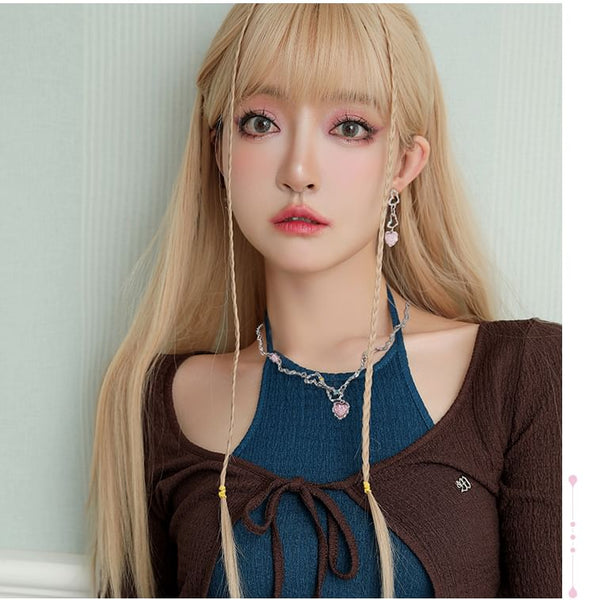 Necklace Rhinestone Strawberry Heart FashionChic