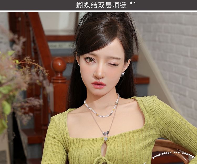 Layered Ribbon Necklace FashionChic