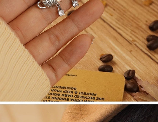 Earring Coffee / Clip Stud On FashionChic