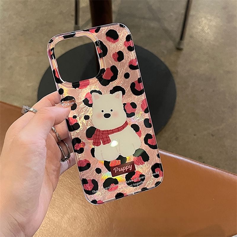 Dog Print Leopard Strap Set Case Phone / FashionChic