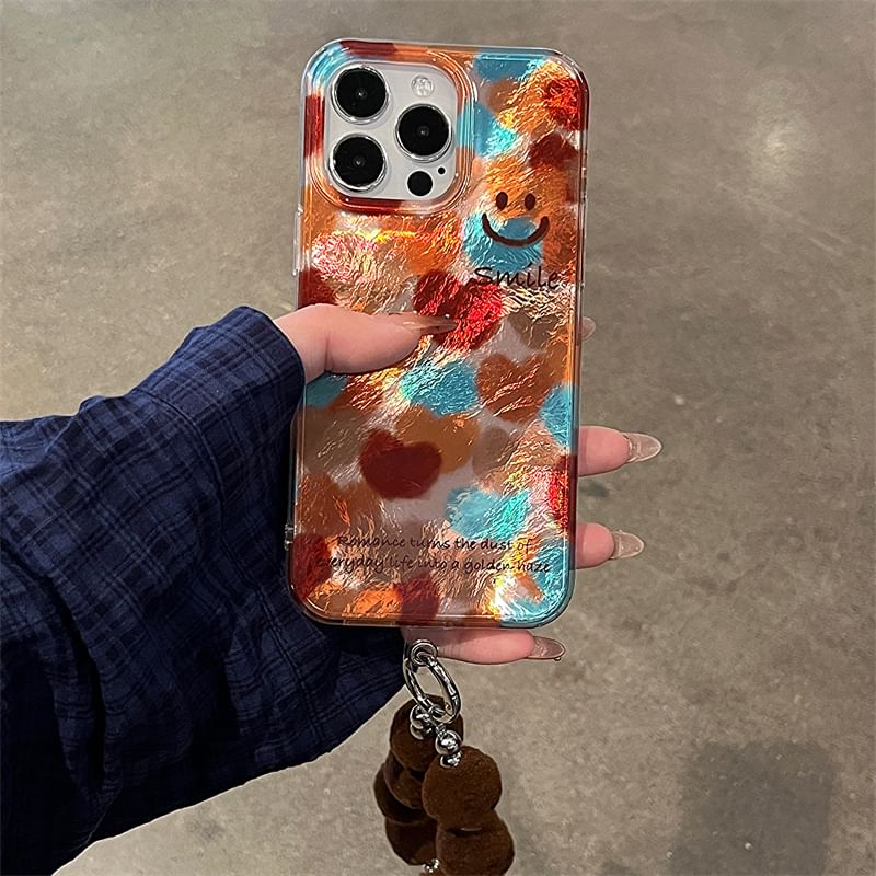 Case / Pom Set Phone Smiley Strap FashionChic