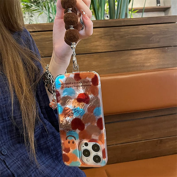 Case / Pom Set Phone Smiley Strap FashionChic