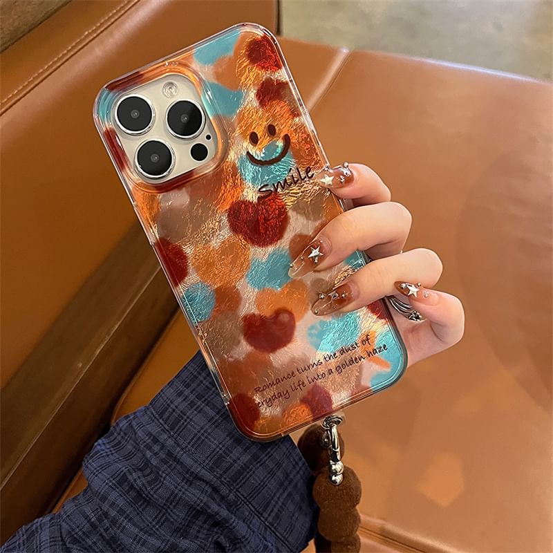 Case / Pom Set Phone Smiley Strap FashionChic