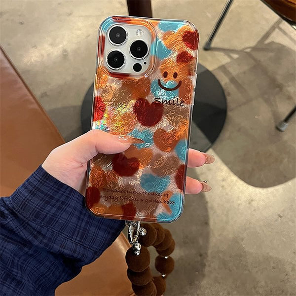 Case / Pom Set Phone Smiley Strap FashionChic