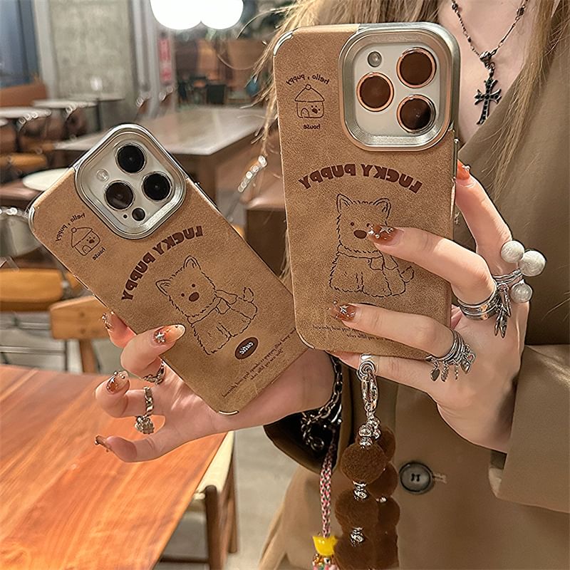 / Pom Case Dog Strap Set Phone FashionChic