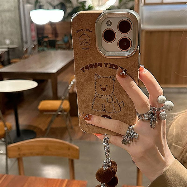 / Pom Case Dog Strap Set Phone FashionChic