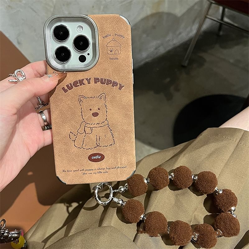 / Pom Case Dog Strap Set Phone FashionChic