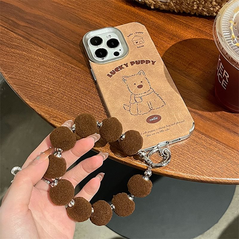 / Pom Case Dog Strap Set Phone FashionChic