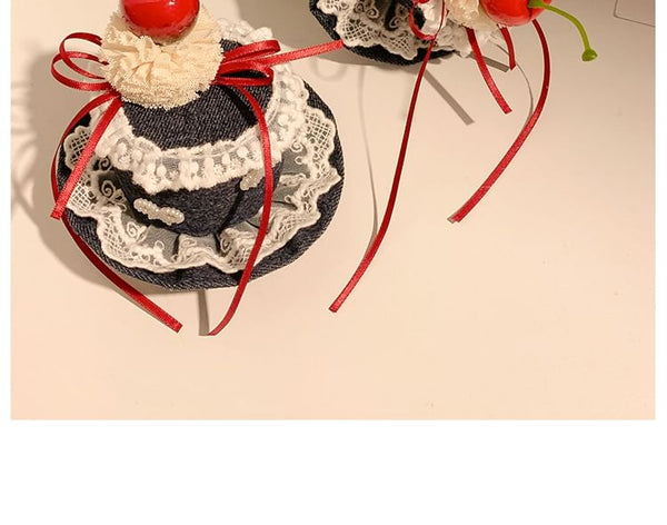 / Clip Hair Trim Cherry Headband Hat Lace FashionChic