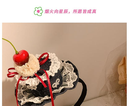 / Clip Hair Trim Cherry Headband Hat Lace FashionChic