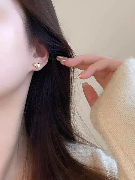 Stud Silver 925 Sterling Heart Earring FashionChic