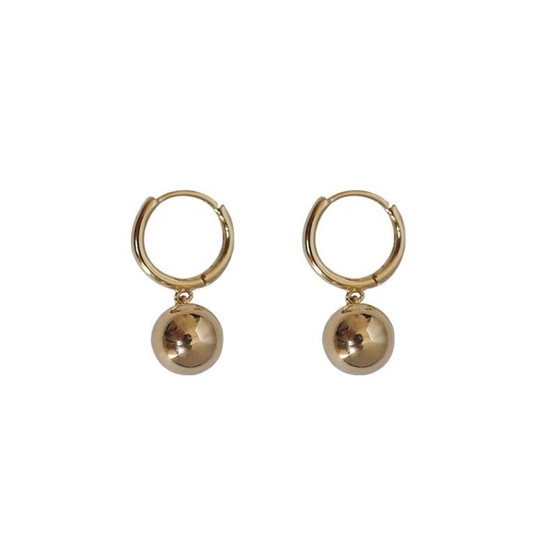 Huggie Drop Sterling 925 Ball Earring Silver FashionChic