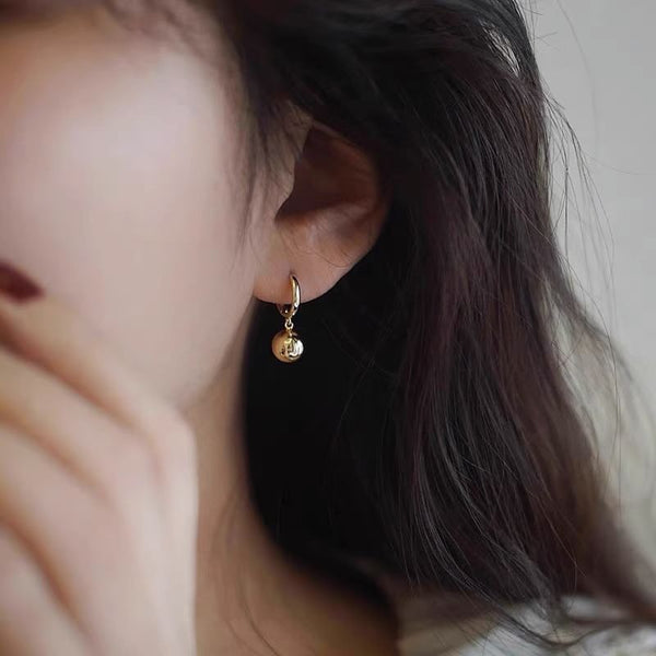 Huggie Drop Sterling 925 Ball Earring Silver FashionChic