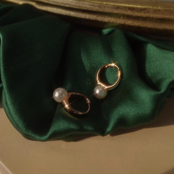 Hoop Silver Faux Pearl 925 Sterling Earring FashionChic