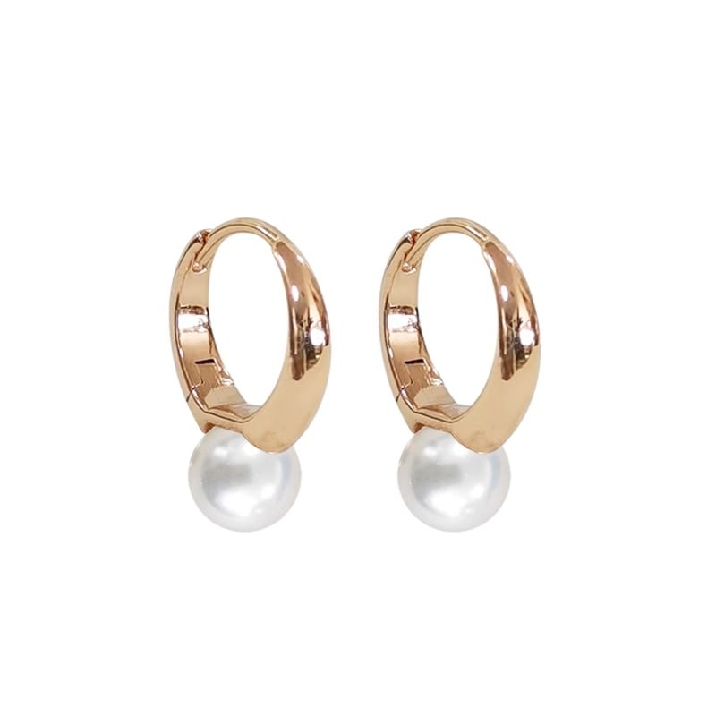 Hoop Silver Faux Pearl 925 Sterling Earring FashionChic