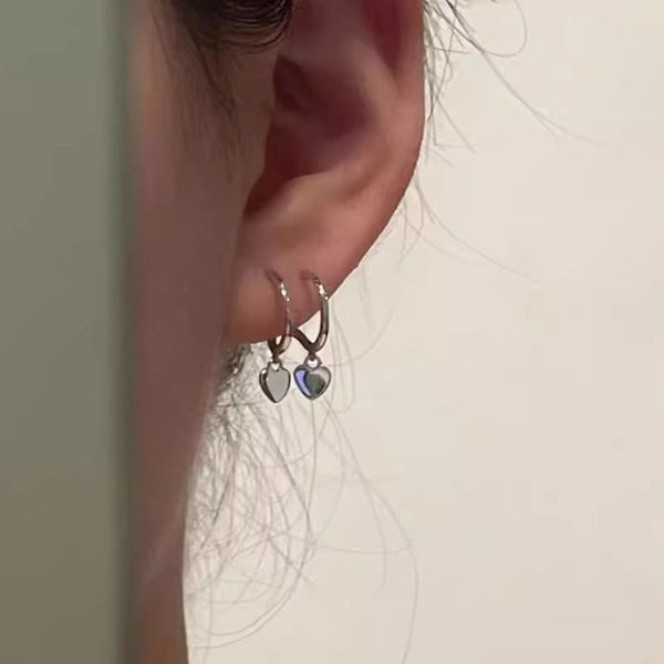 Hoop Sterling Heart Earring Silver Drop 925 FashionChic