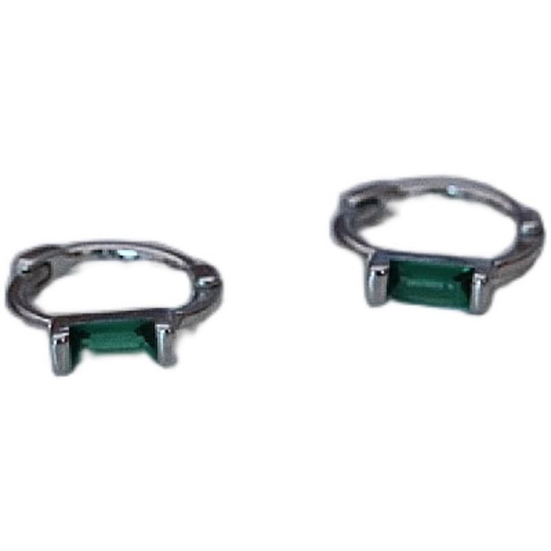 Sterling 925 Rhinestone Huggie Earring Silver FashionChic