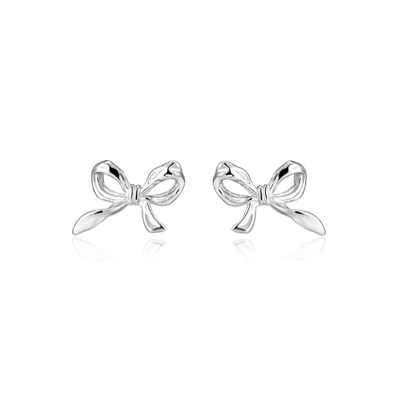 Silver Sterling Earring Stud Bow 925 FashionChic