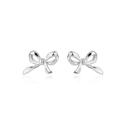 Silver Sterling Earring Stud Bow 925 FashionChic