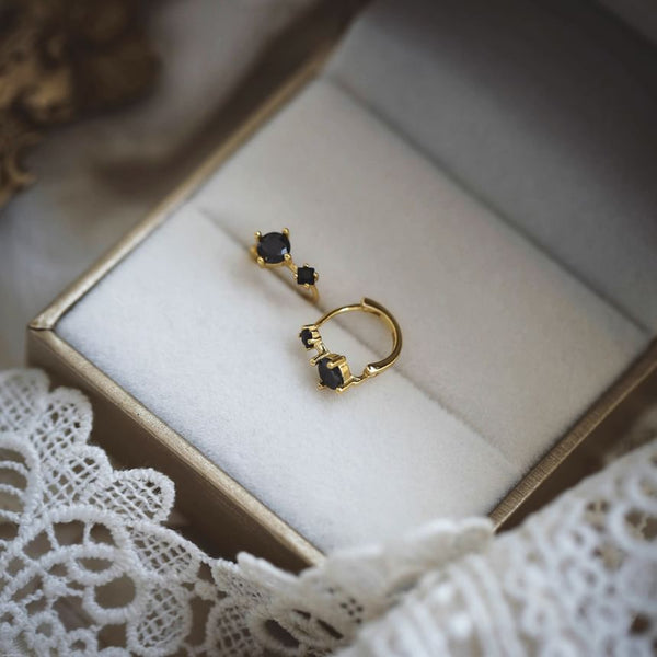 925 Sterling Silver Rhinestone Huggie Earring FashionChic